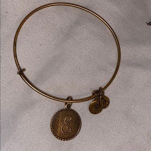 ALEX AND ANI gold Letter E bracelet